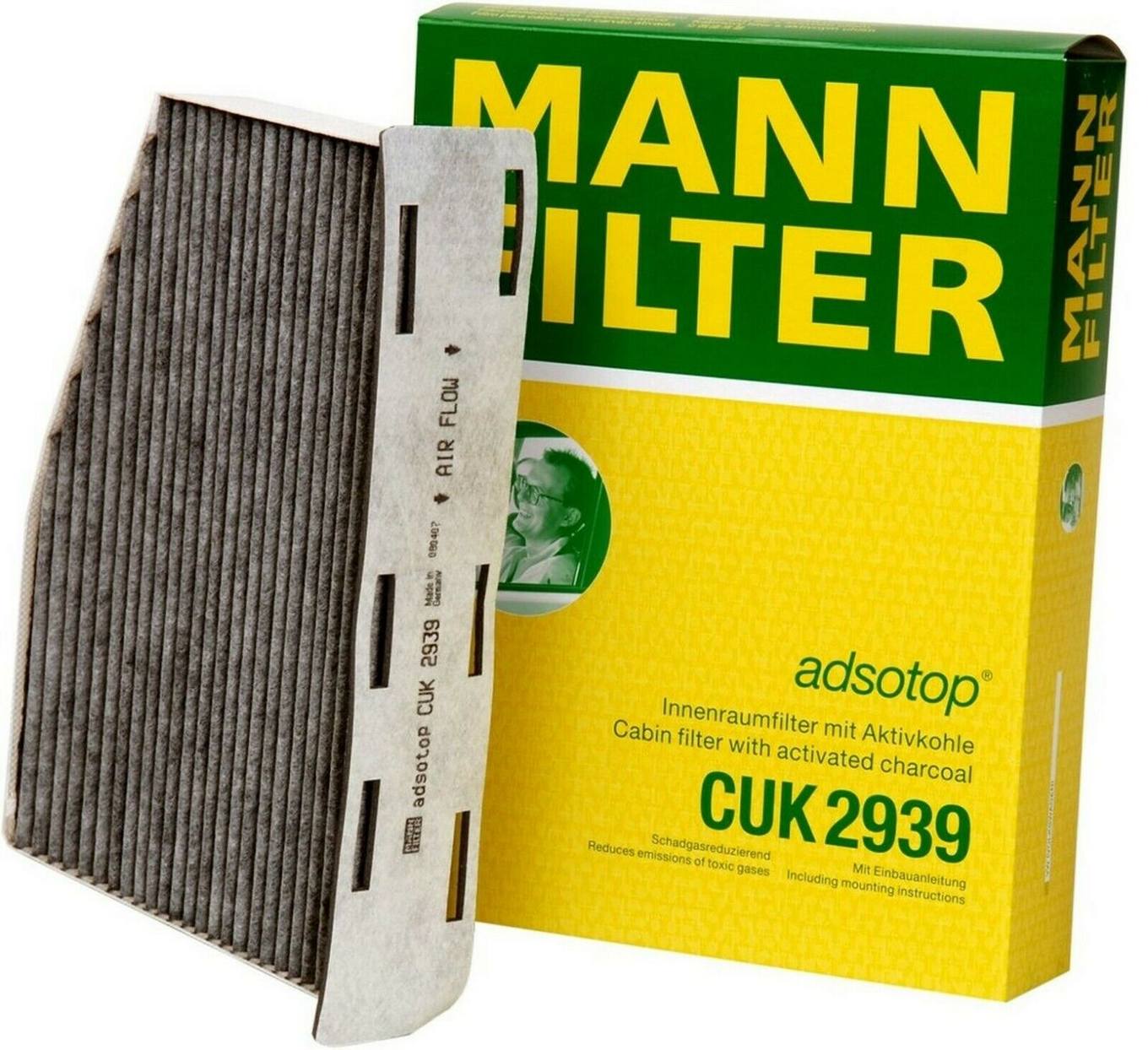 Audi VW Cabin Air Filter (Activated Charcoal) 1K1819653B - MANN-FILTER CUK2939